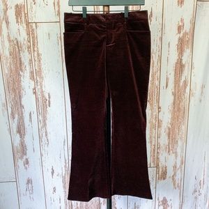 GUCCI Red Velvet Pants Embroidered Logo